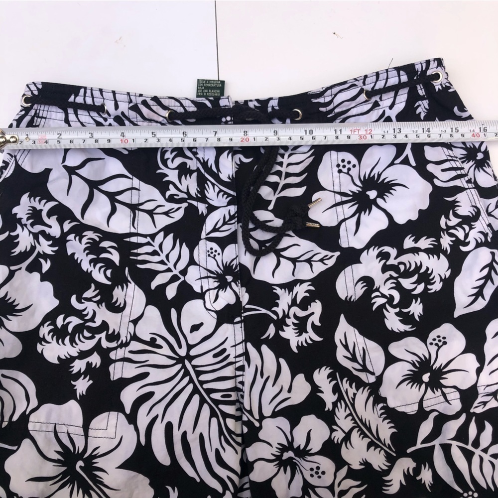 Ralph Lauren Vintage 90s Floral tropical Print Capri Pant white black - Picture 9 of 9